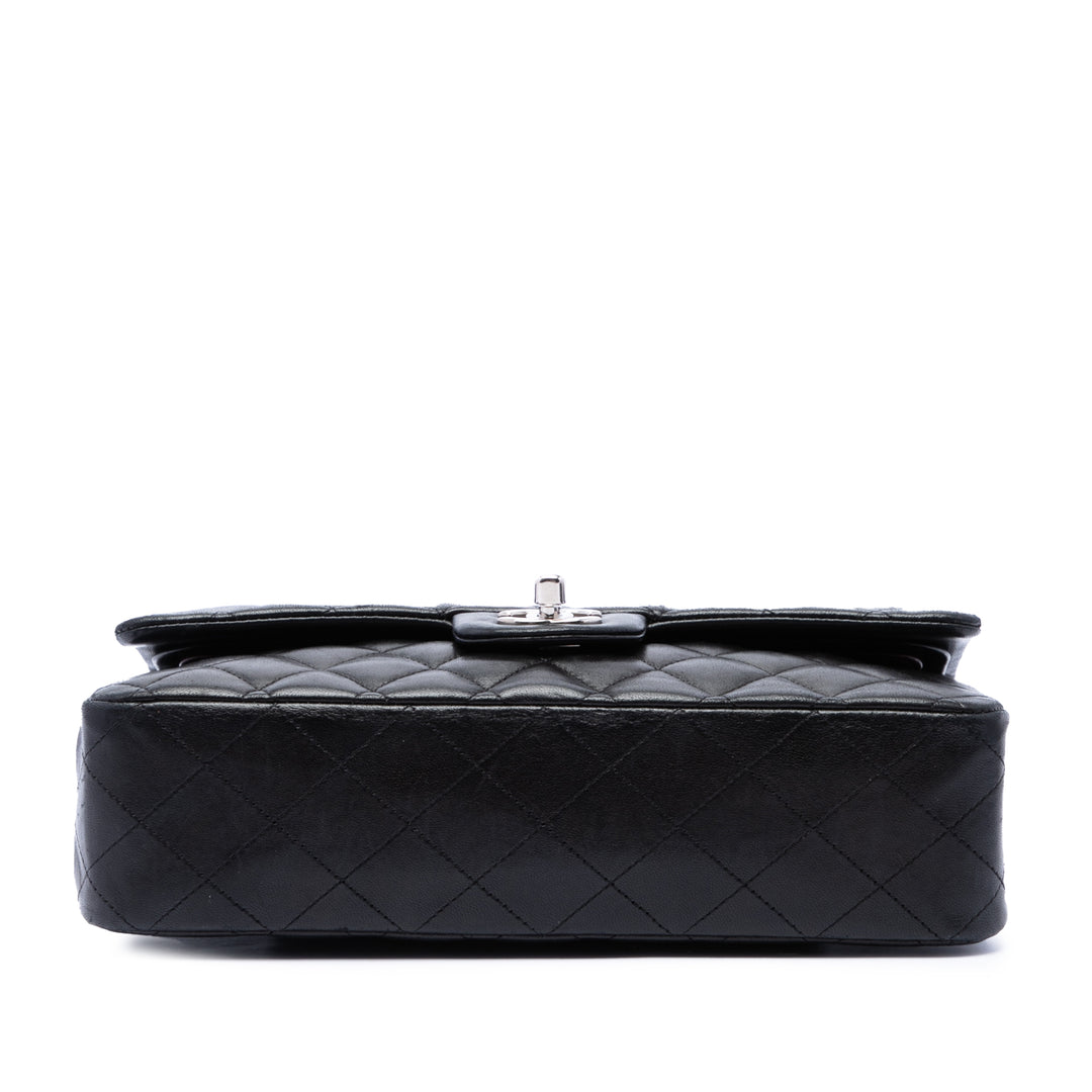 Classic Double rabat Moyen Cuir d'agneau Noir