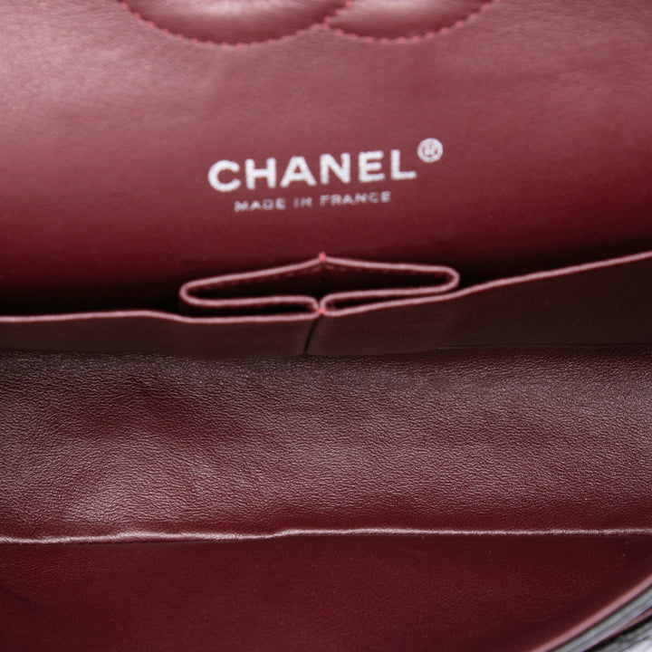 Classic Double rabat Moyen Cuir d'agneau Noir