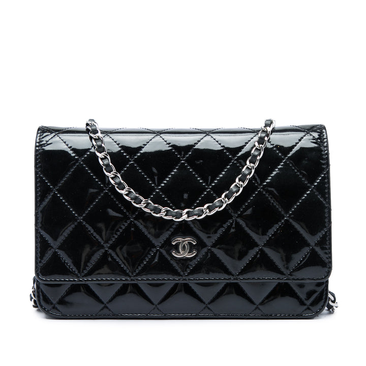 Chanel CC Matelassé Wallet on Chain Noir – vue principale – GABY PARIS