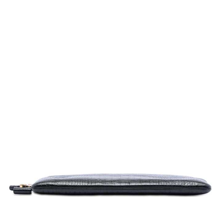 Chanel Medium Croc embossé Cuir de veau Gabrielle Cosmetic Étui