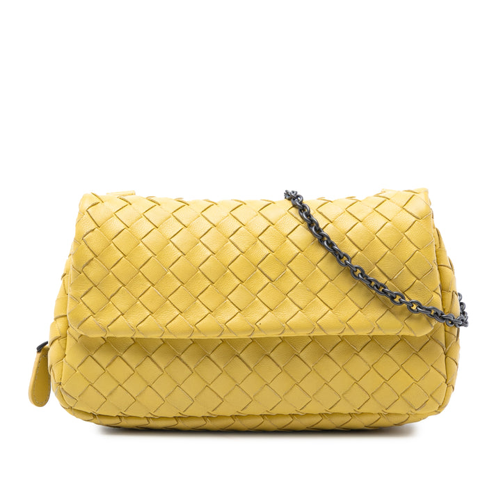 Bottega Veneta Mini Nappa Intrecciato Expandable Chain à rabat Sac porté croisé