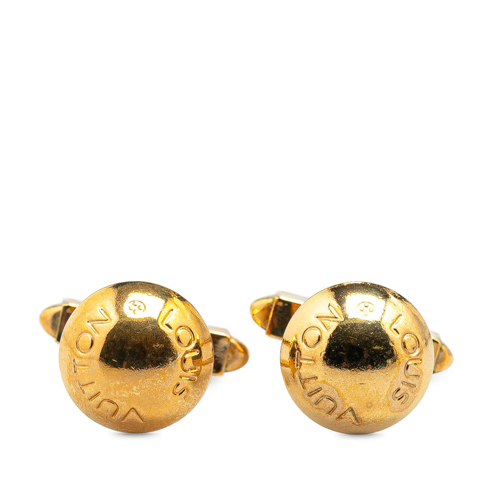 Gold Plated Clou Rivet Cufflinks Gold - Gaby Paris