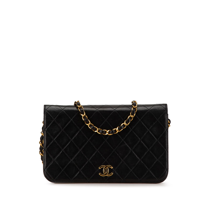 CC Quilted Lambskin Full Flap Black - Gaby Paris