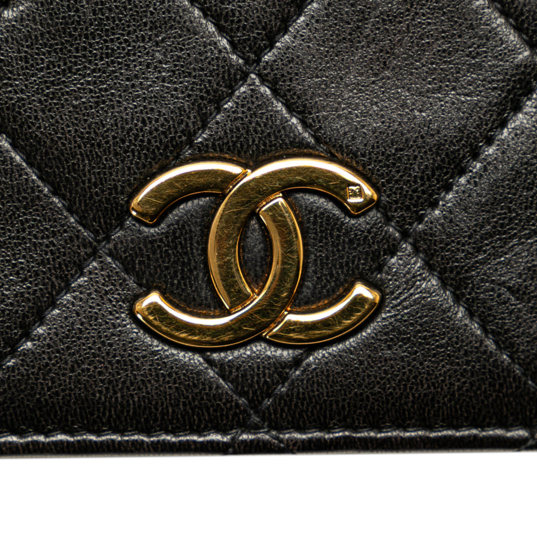 CC Quilted Lambskin Full Flap Black - Gaby Paris