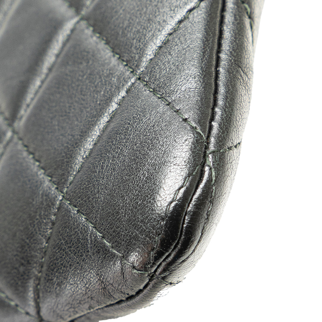 Medium Quilted Caviar Boy O Case Clutch Black - Gaby Paris
