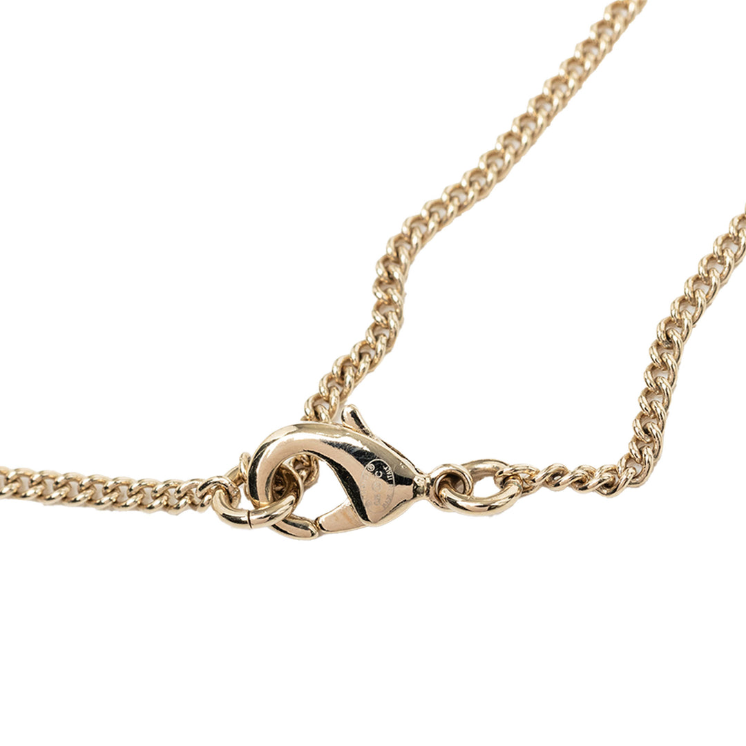 Chanel CC plaqué Perles fantaisie et Strass Deer Pendant Collier Doré – vue 5 – GABY PARIS