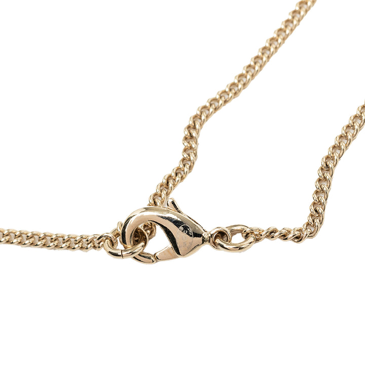Chanel CC plaqué Perles fantaisie et Strass Deer Pendant Collier Doré – vue 5 – GABY PARIS