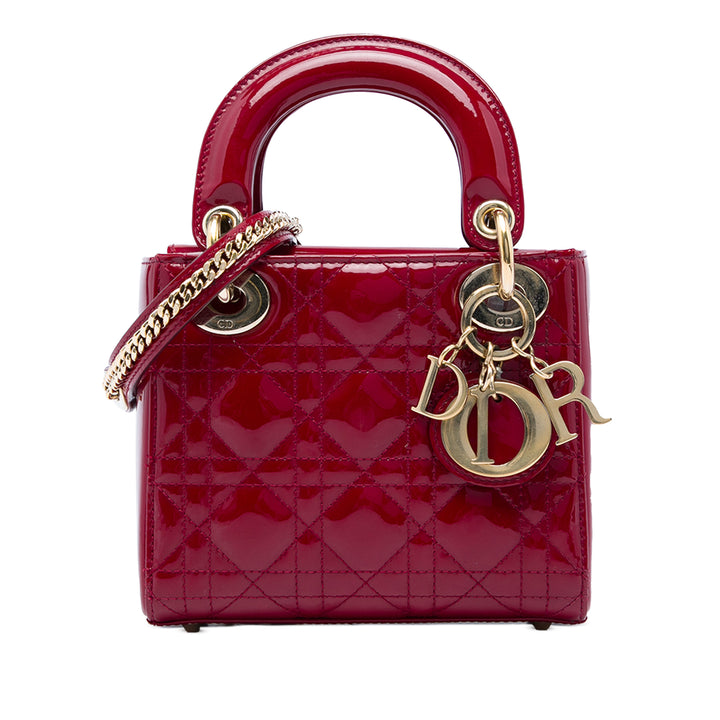 Dior Lady Dior Cannage Mini Rouge – vue principale – GABY PARIS