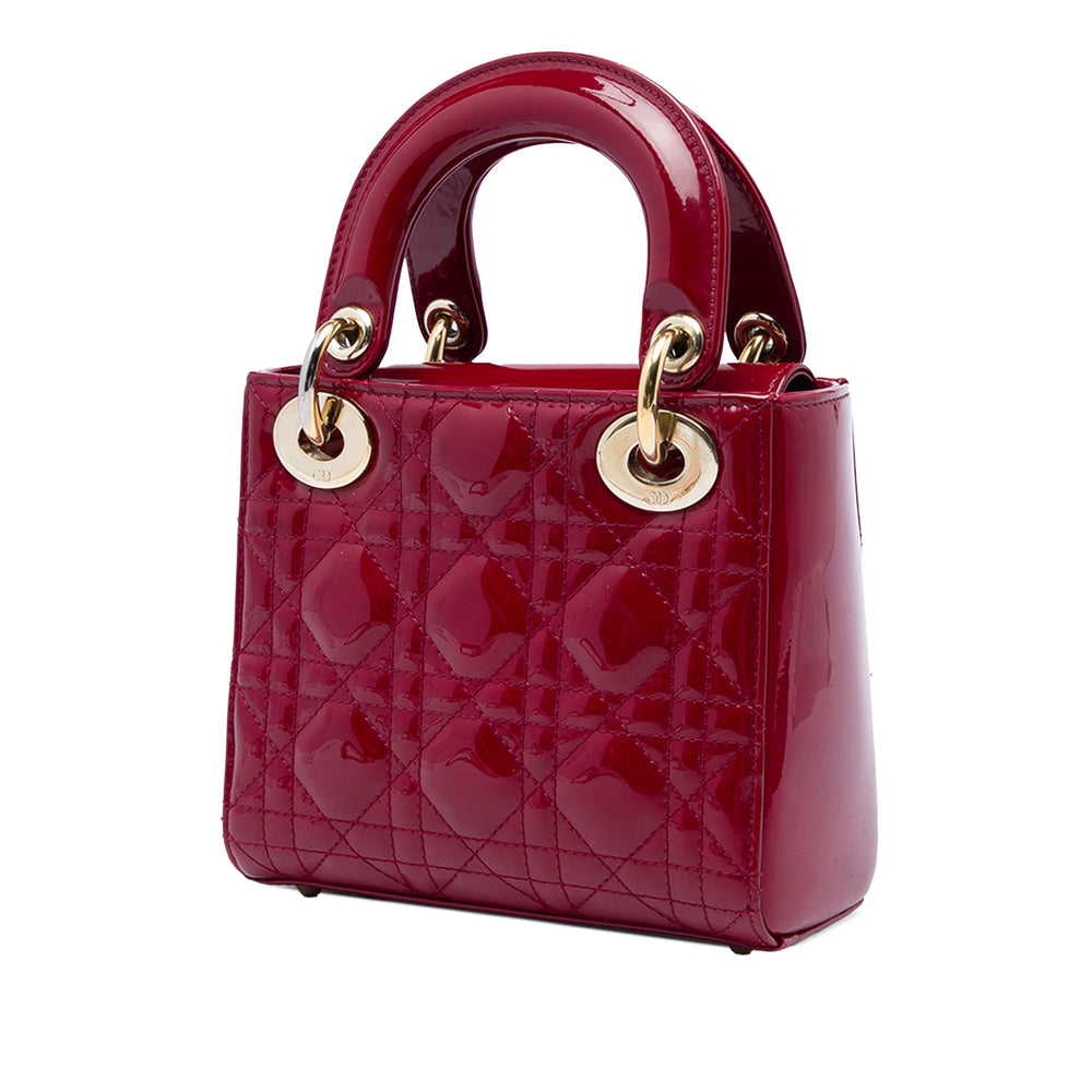 Dior Lady Dior Cannage Mini Rouge – vue 2 – GABY PARIS