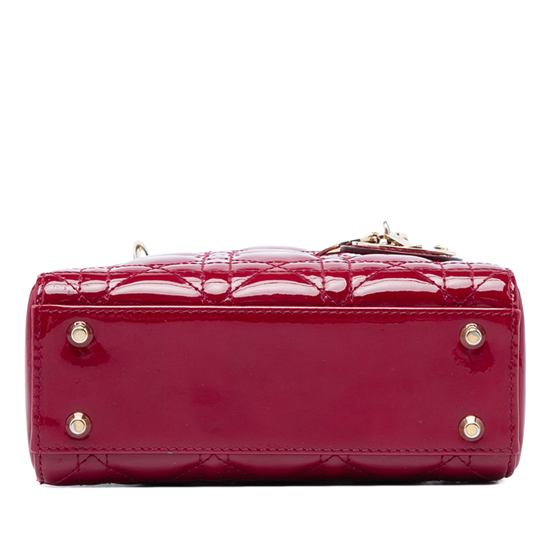 Dior Lady Dior Cannage Mini Rouge – vue 3 – GABY PARIS