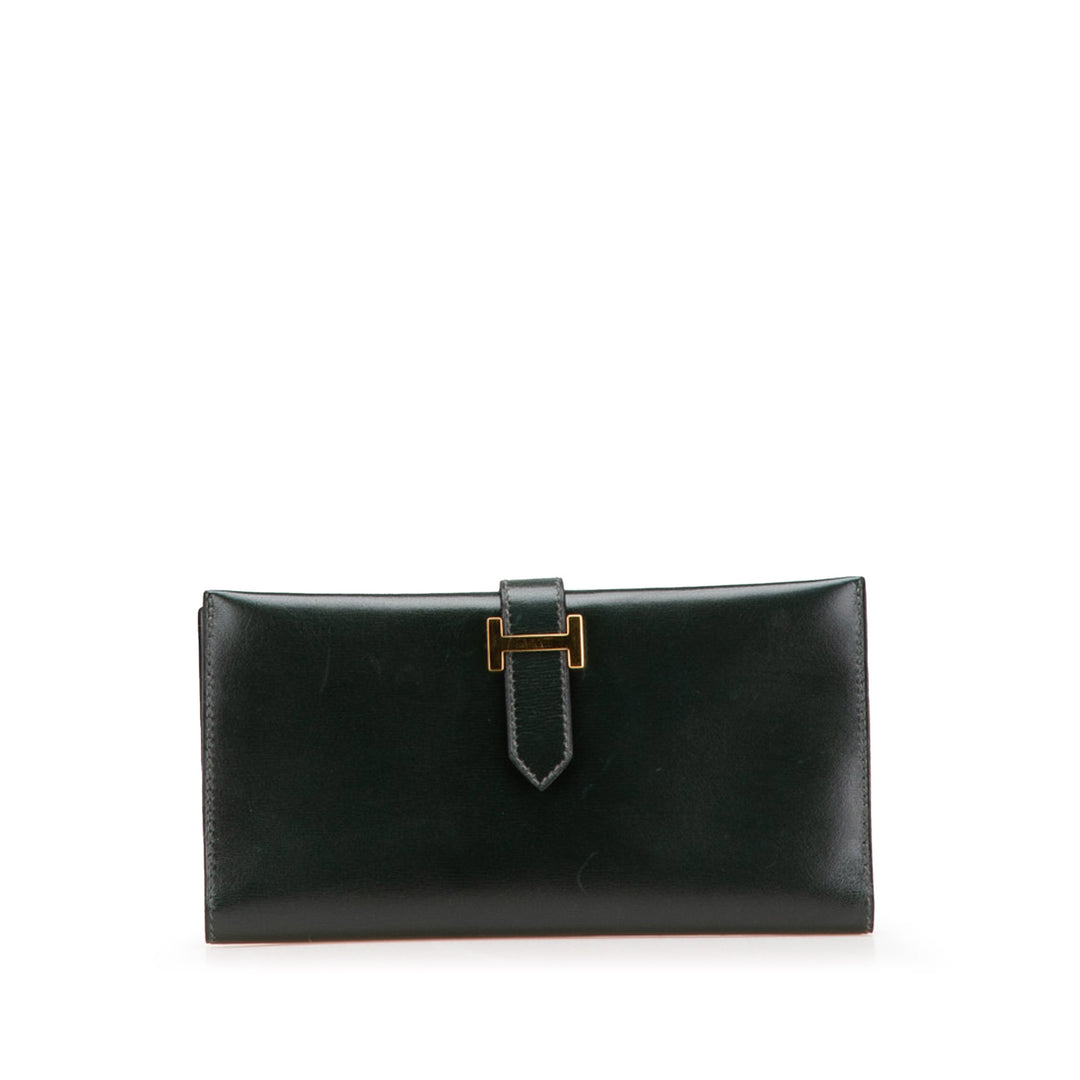 Box Calf Bearn Wallet Green - Gaby Paris