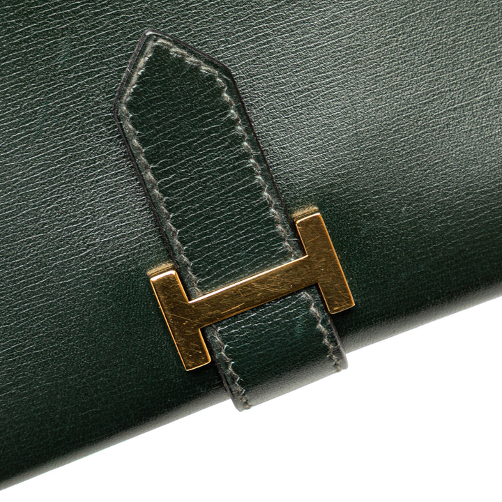 Box Calf Bearn Wallet Green - Gaby Paris