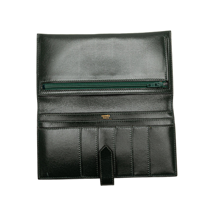 Box Calf Bearn Wallet Green - Gaby Paris