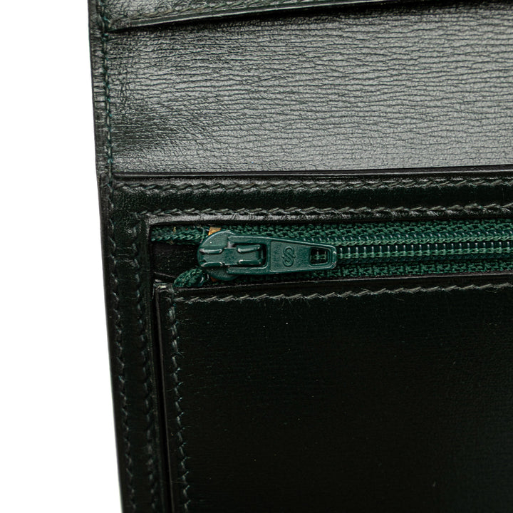 Box Calf Bearn Wallet Green - Gaby Paris