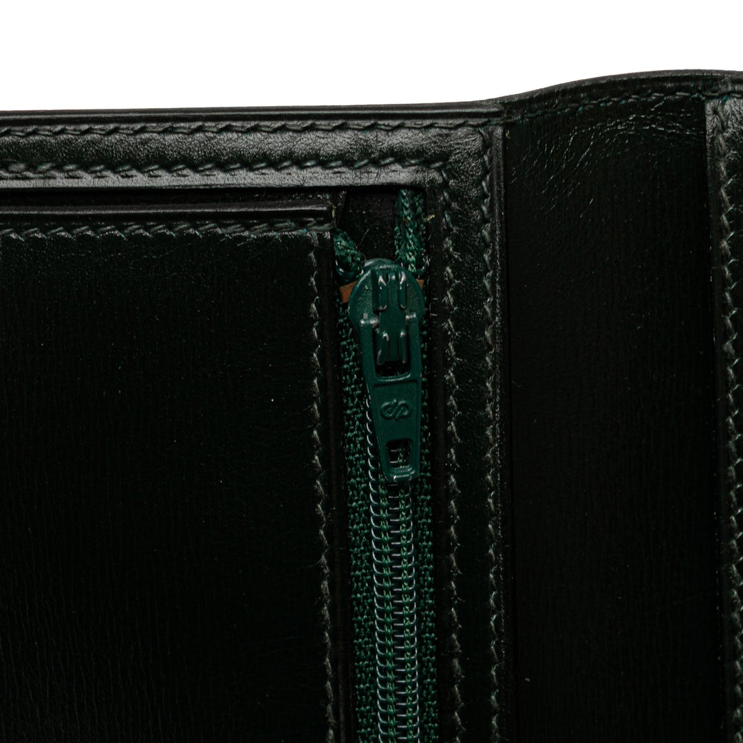 Box Calf Bearn Wallet Green - Gaby Paris