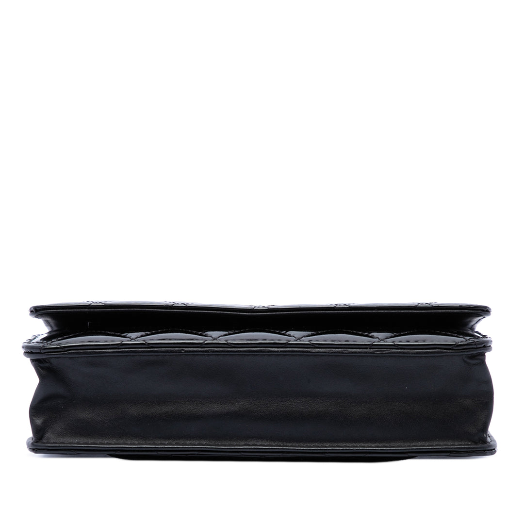 CC Matelassé Wallet on Chain Noir