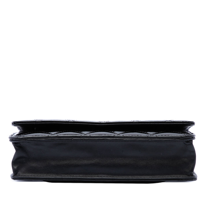 CC Matelassé Wallet on Chain Noir