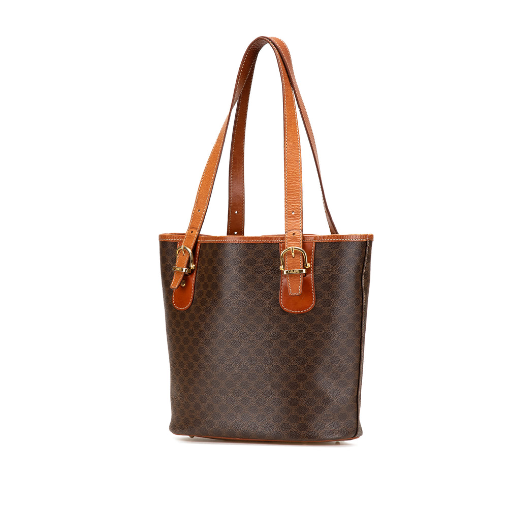 Macadam Coated Canvas Tote Brown - Gaby Paris