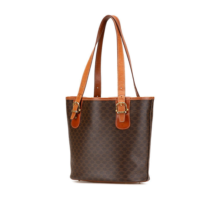 Macadam Coated Canvas Tote Brown - Gaby Paris