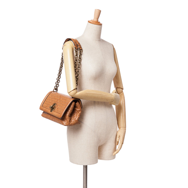 Nappa Intrecciato Olimpia Knot Shoulder Bag Brown - Gaby Paris