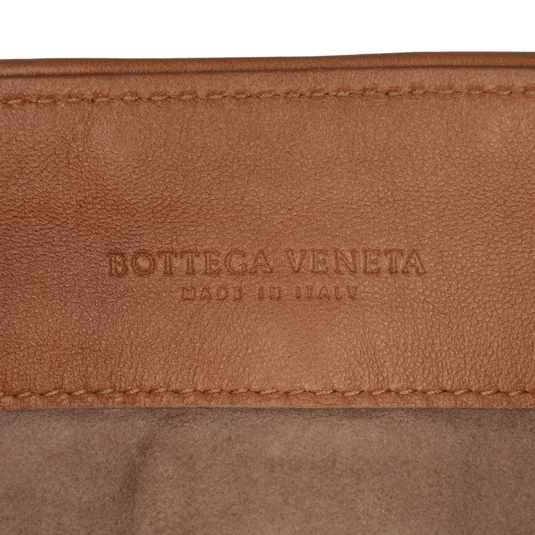 Nappa Intrecciato Olimpia Knot Shoulder Bag Brown - Gaby Paris