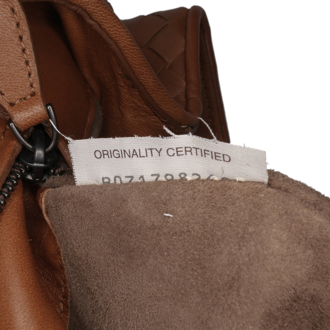 Nappa Intrecciato Olimpia Knot Shoulder Bag Brown - Gaby Paris