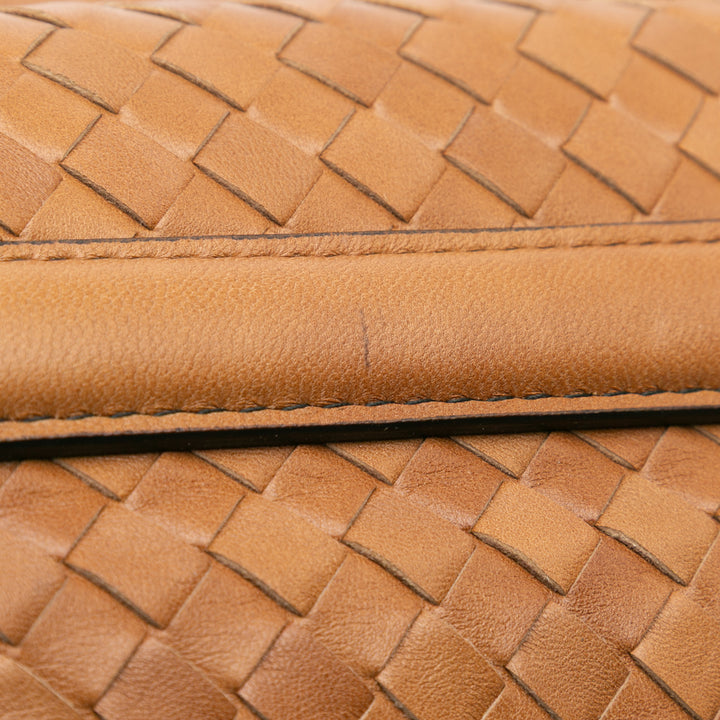 Nappa Intrecciato Olimpia Knot Shoulder Bag Brown - Gaby Paris
