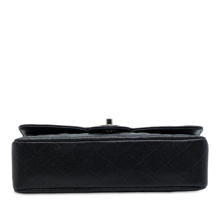 Chanel Classic Double rabat Moyen Cuir caviar Noir