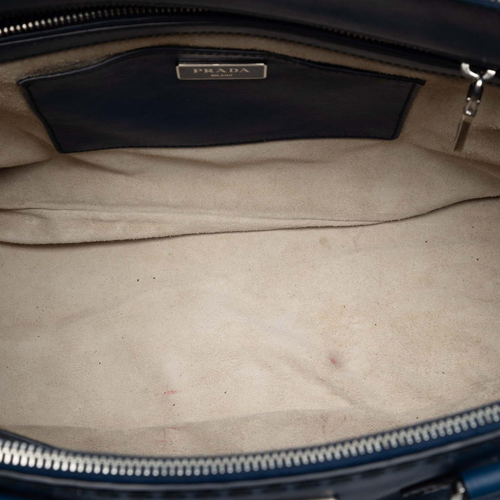 Prada Medium City Veau Hand Surpiqué Galleria Double Zip Sac