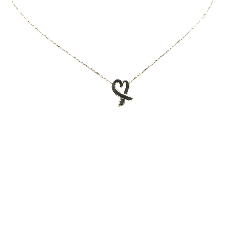 Paloma Picasso Sterling Silver Loving Heart Pendant Necklace Silver - Gaby Paris