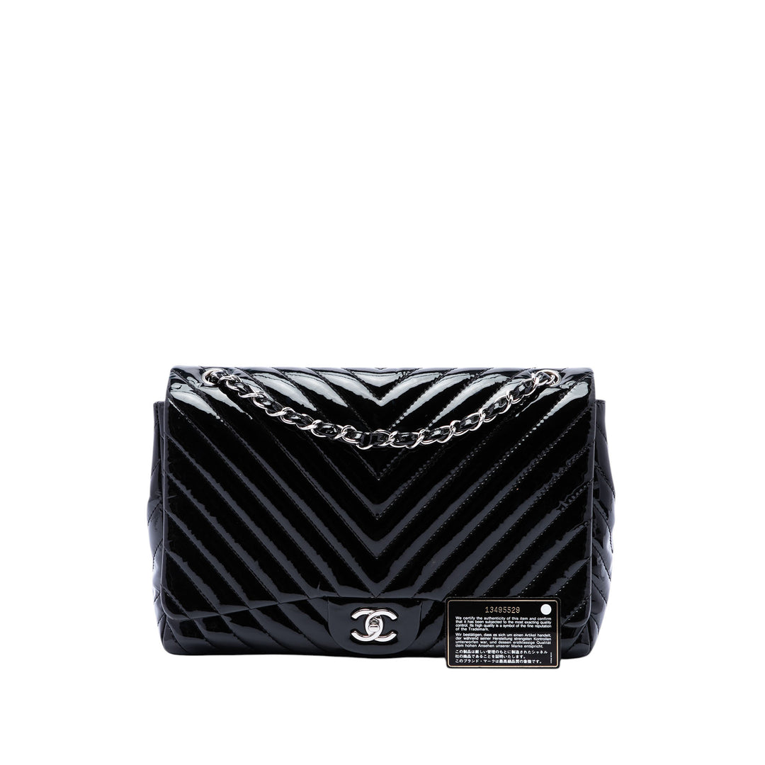 Chanel Sac porté épaule Classic Chevron Double rabat Jumbo Noir – vue 7 – GABY PARIS