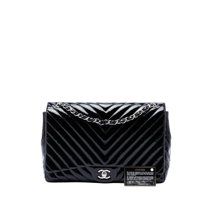Chanel Sac porté épaule Classic Chevron Double rabat Jumbo Noir – vue 7 – GABY PARIS