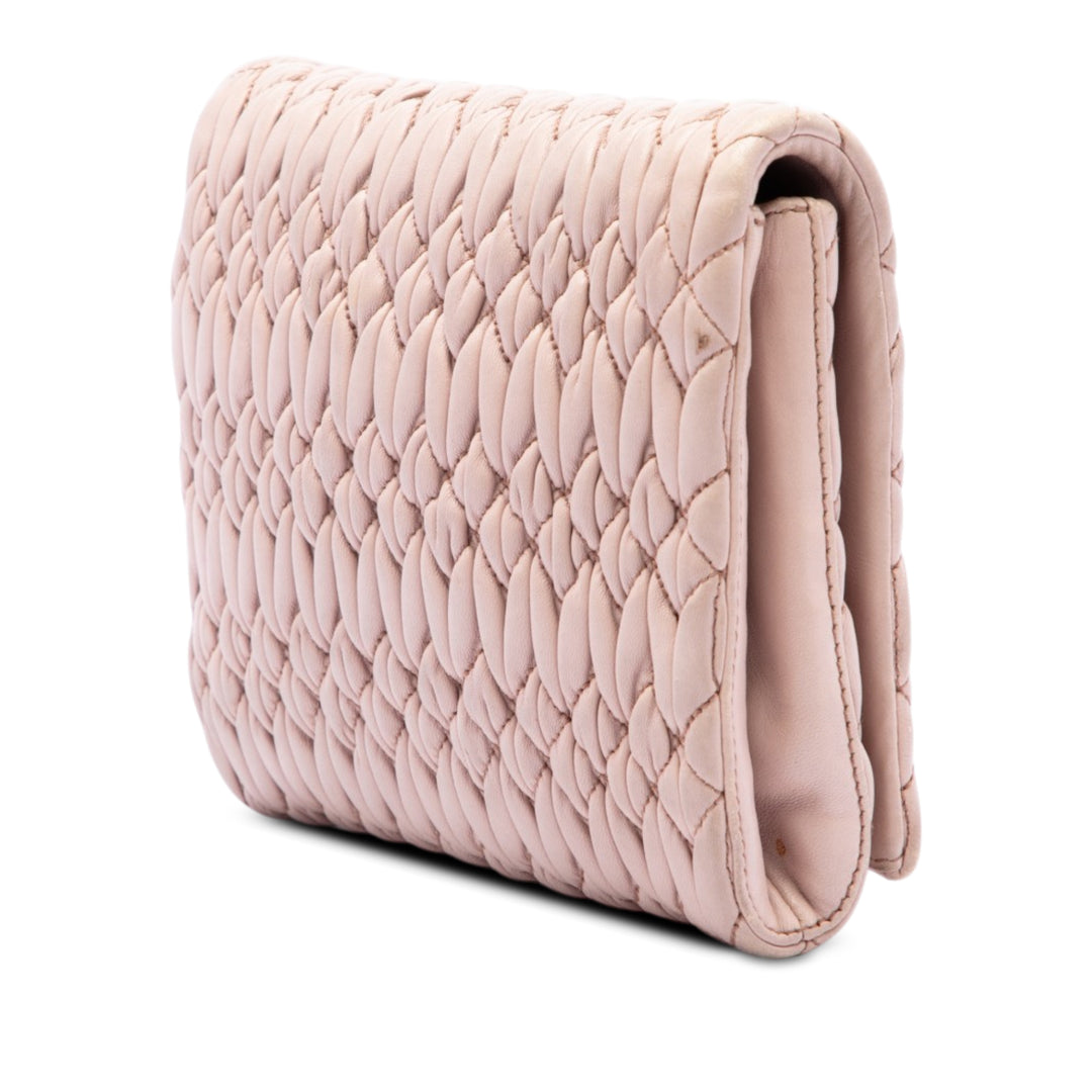 Matelasse Cristal Chaîne Sac nappa Marron