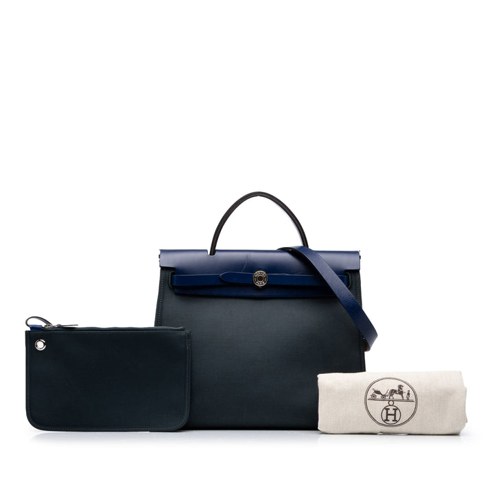 Hermès Sac à main Herbag Zippé 31 Bleu – vue 7 – GABY PARIS