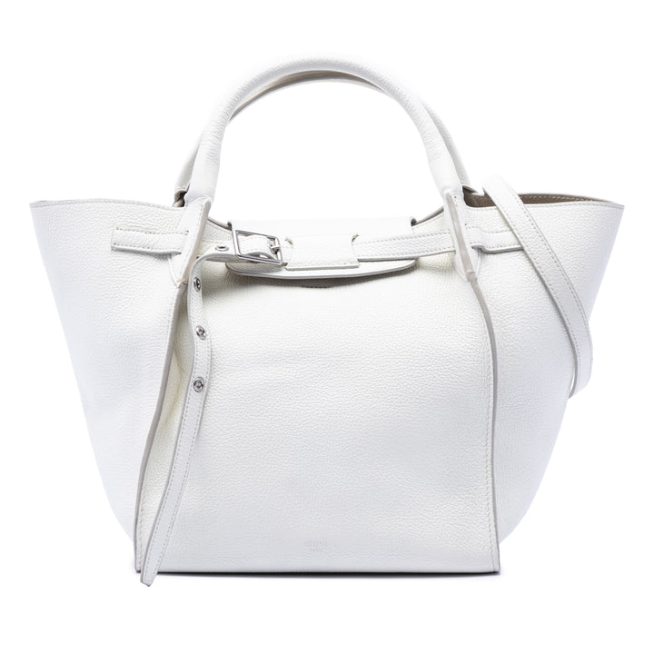 Souple grainé Big Sac Petit Cuir de veau grainé Blanc