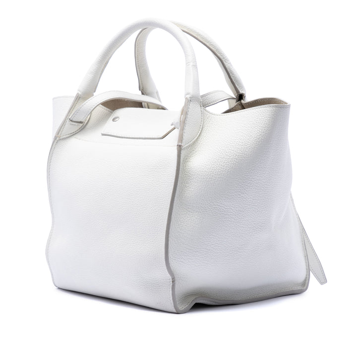 Souple grainé Big Sac Petit Cuir de veau grainé Blanc