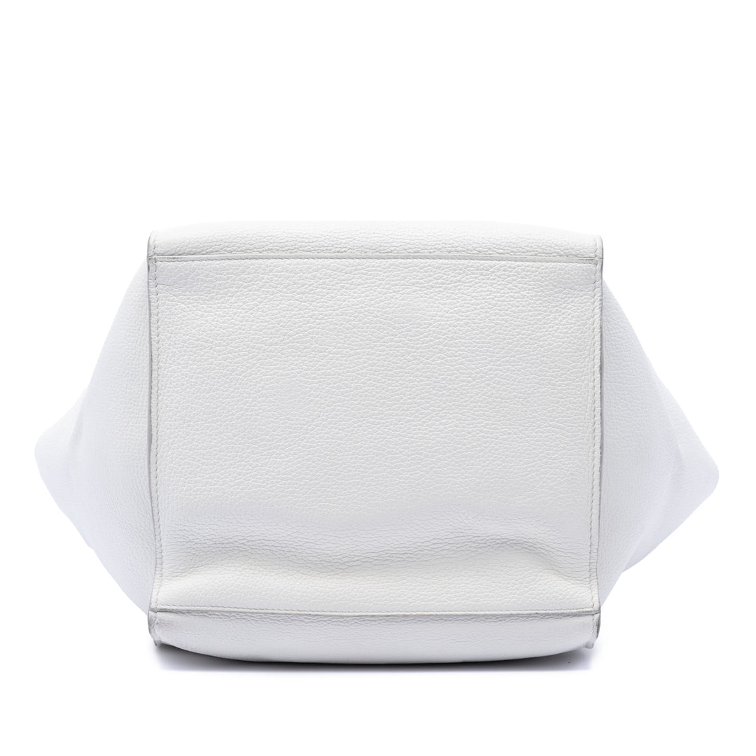 Souple grainé Big Sac Petit Cuir de veau grainé Blanc