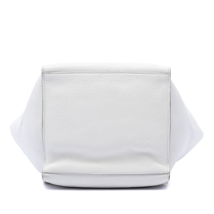 Souple grainé Big Sac Petit Cuir de veau grainé Blanc