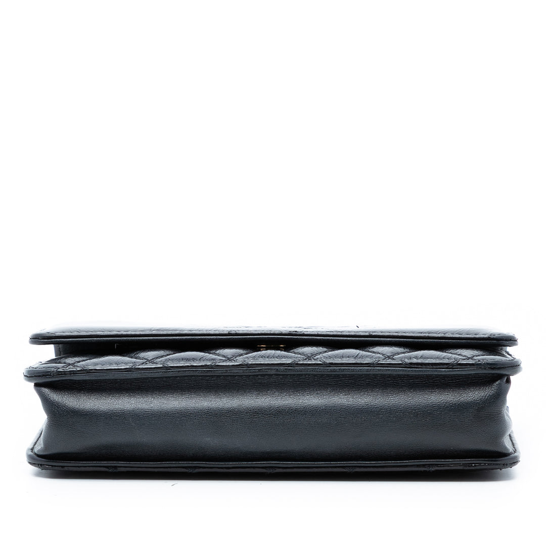 Chanel CC Matelassé brillant vieilli Cuir de veau Wallet on Chain
