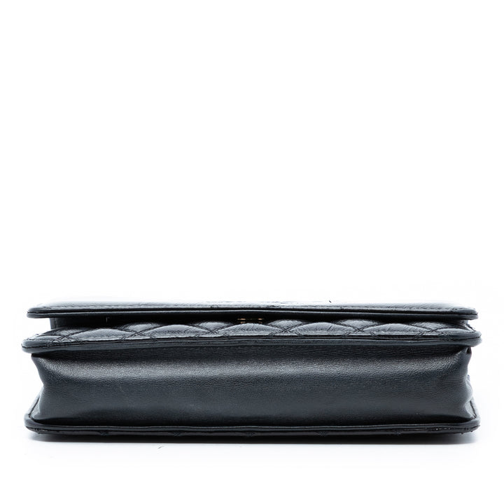 Chanel CC Matelassé brillant vieilli Cuir de veau Wallet on Chain