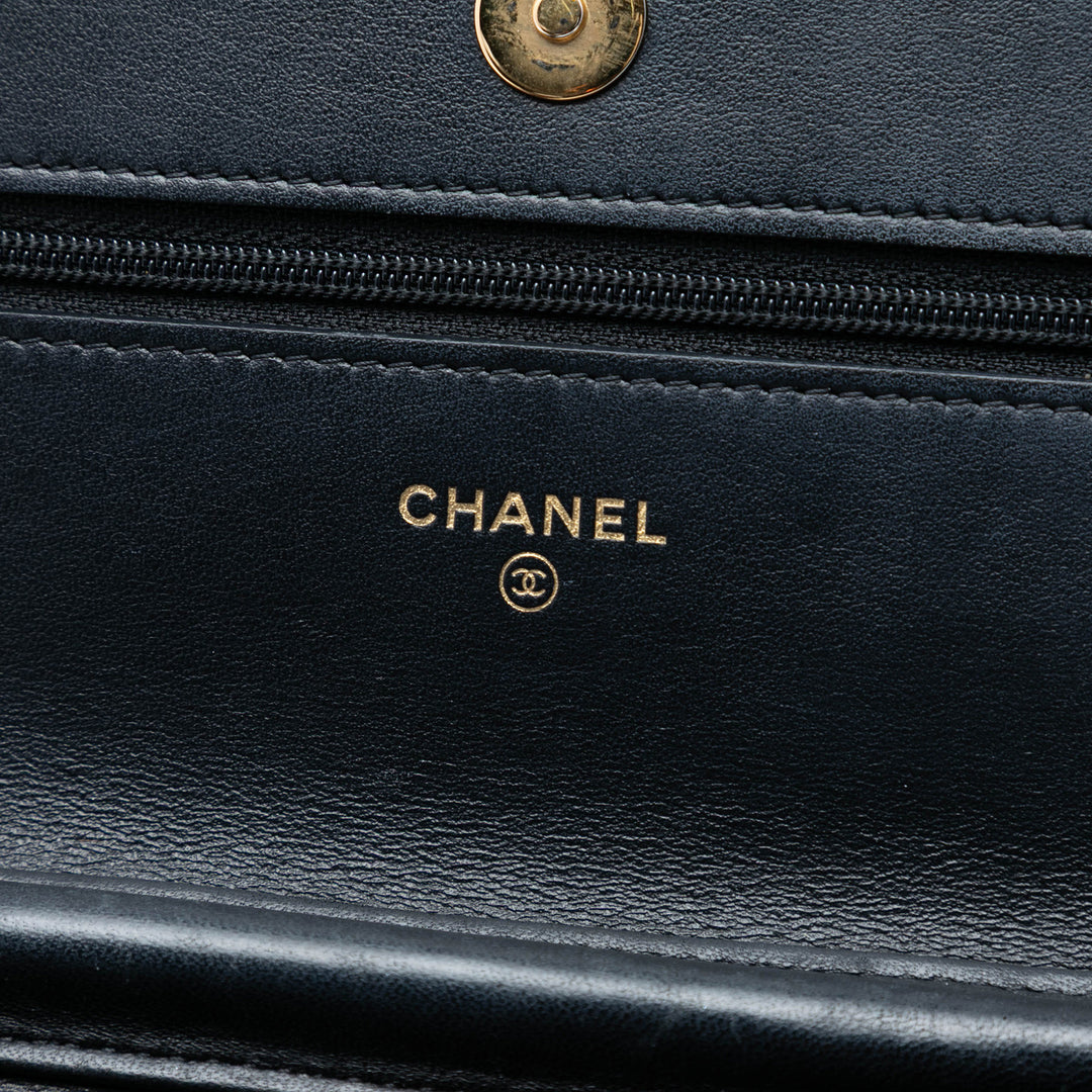 Chanel CC Matelassé brillant vieilli Cuir de veau Wallet on Chain
