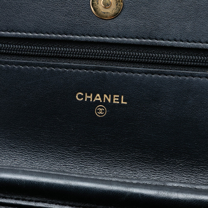 Chanel CC Matelassé brillant vieilli Cuir de veau Wallet on Chain