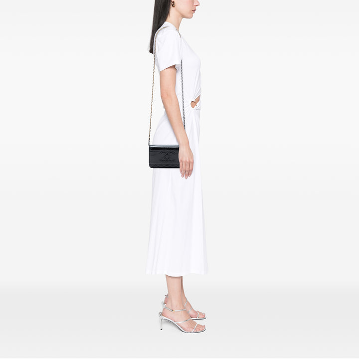 Chanel CC Matelassé brillant vieilli Cuir de veau Wallet on Chain