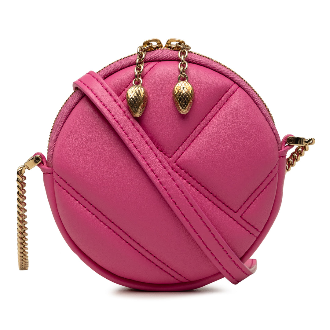 Bvlgari Sac bandoulière Serpenti Cabochon Rond Rose – vue principale – GABY PARIS