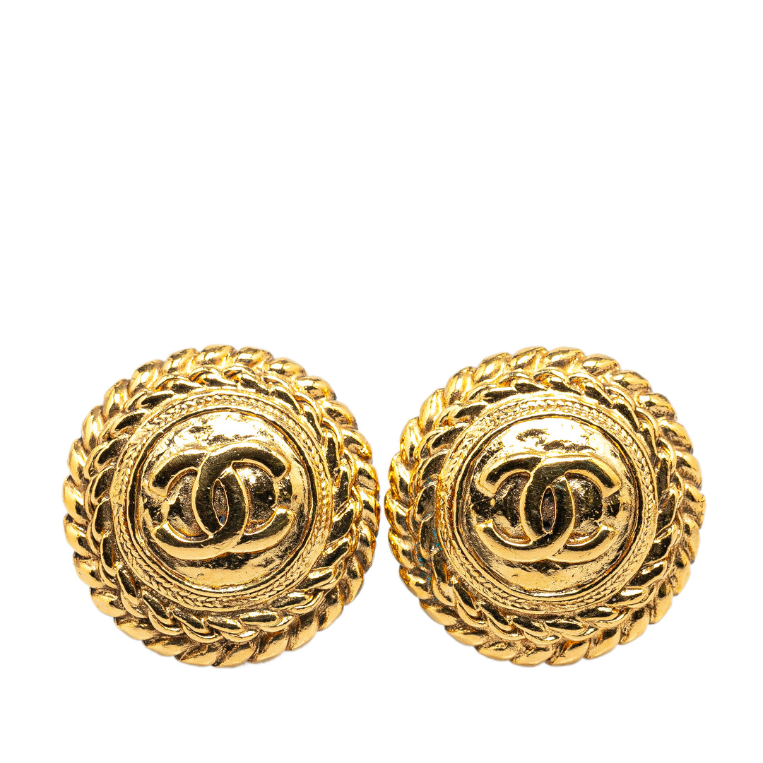 Gold Plated CC Clip On Earrings Gold - Gaby Paris