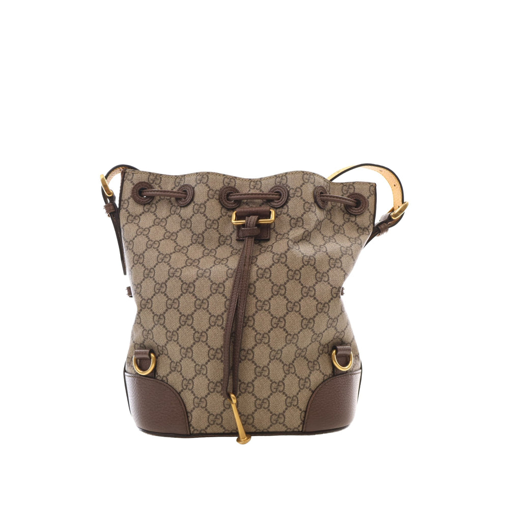 Gucci Sac à main Neo Vintage à cordon seau GG Supreme Beige – vue 2 – GABY PARIS