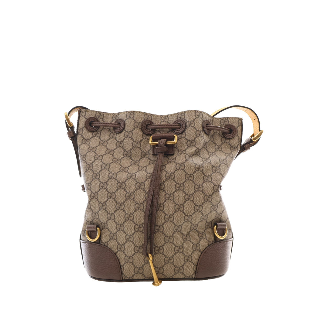 Gucci Sac à main Neo Vintage à cordon seau GG Supreme Beige – vue 2 – GABY PARIS