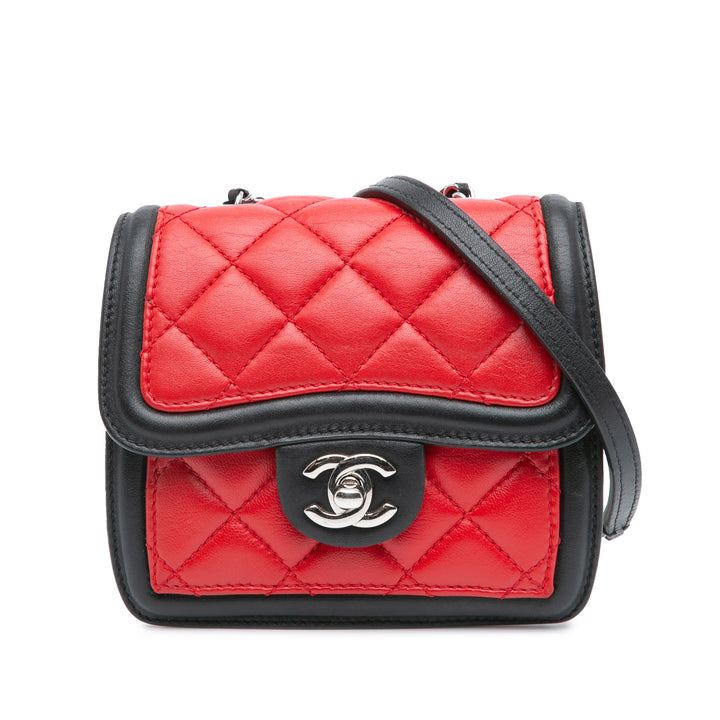 Chanel Carré Graphic à rabat Sac Mini Cuir d'agneau