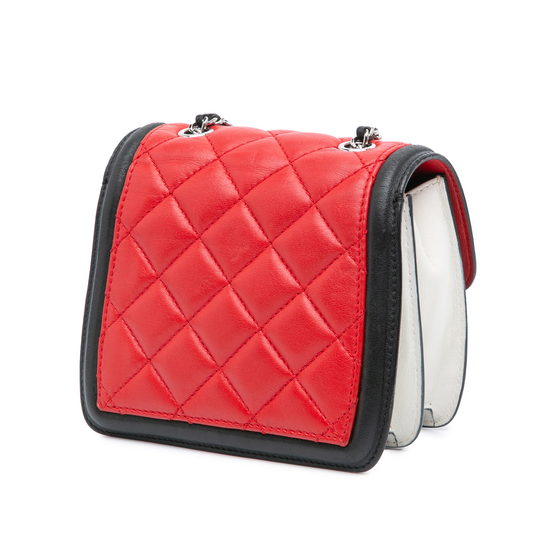 Chanel Carré Graphic à rabat Sac Mini Cuir d'agneau