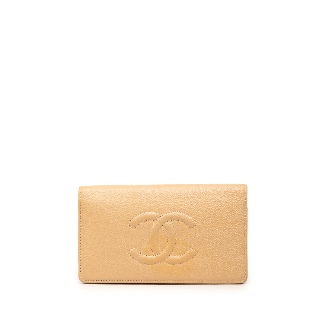 Chanel CC Caviar Bifold Portefeuille long